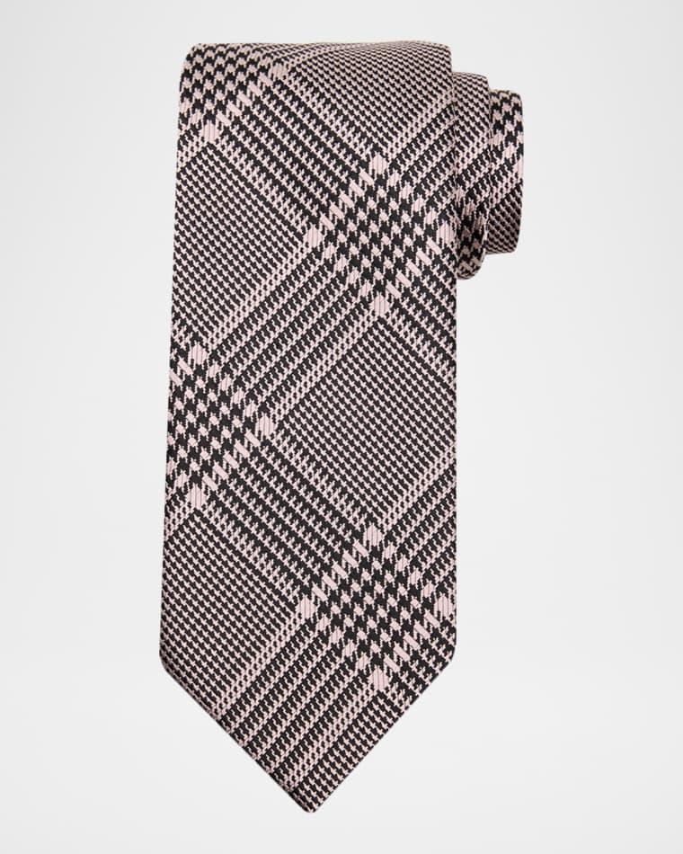 Men's Prince of Wales Grid Check Silk Tie by TOM FORD