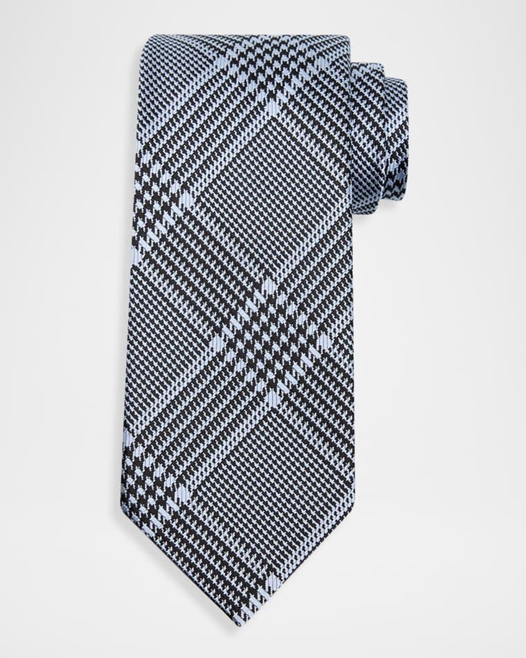 Men's Prince of Wales Grid Check Silk Tie by TOM FORD