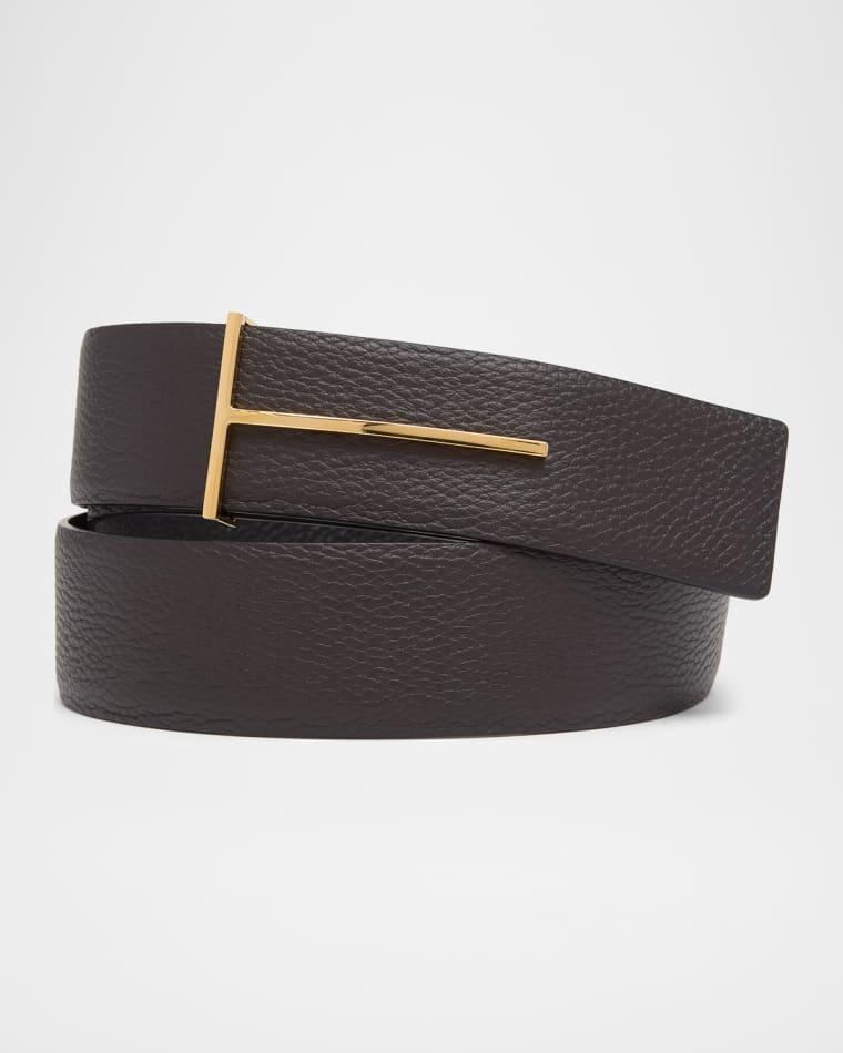 Men's Reversible Leather T-Buckle Belt by TOM FORD
