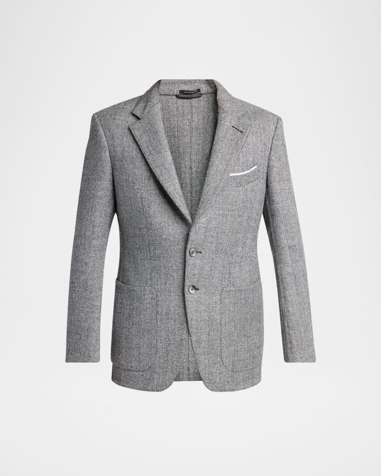 Men's Sharkskin Herringbone Double Splittable Jacket by TOM FORD