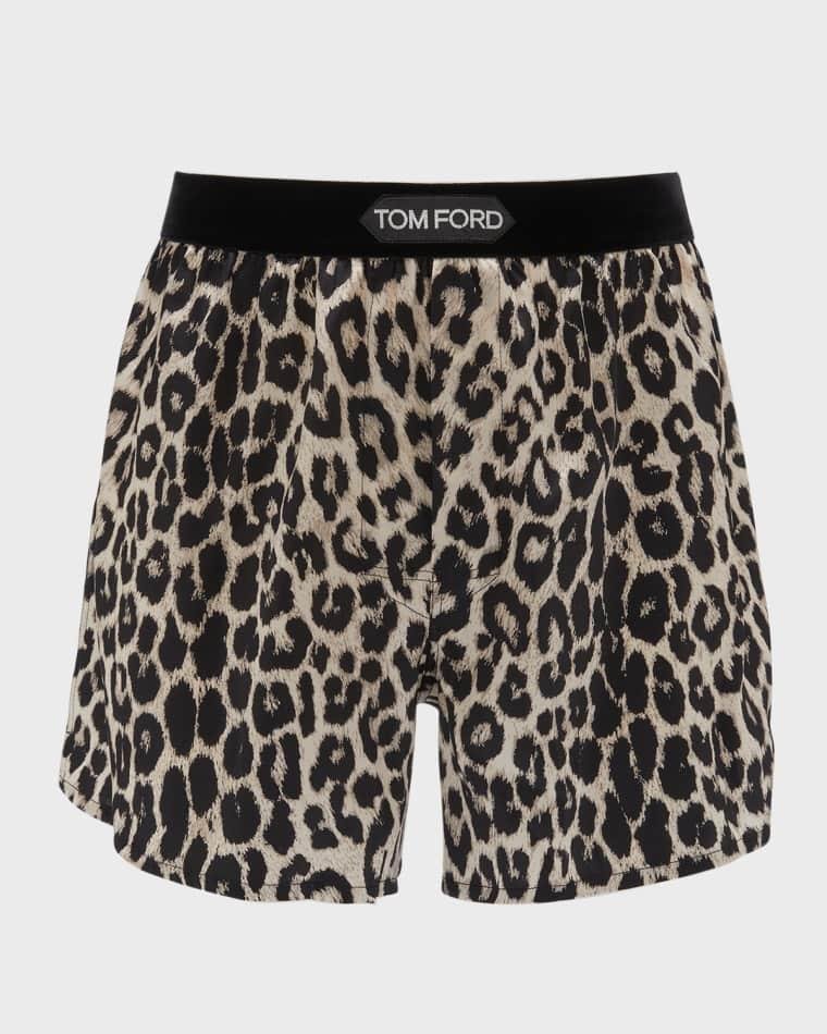 Men's Silk Leopard-Print Boxer Shorts by TOM FORD