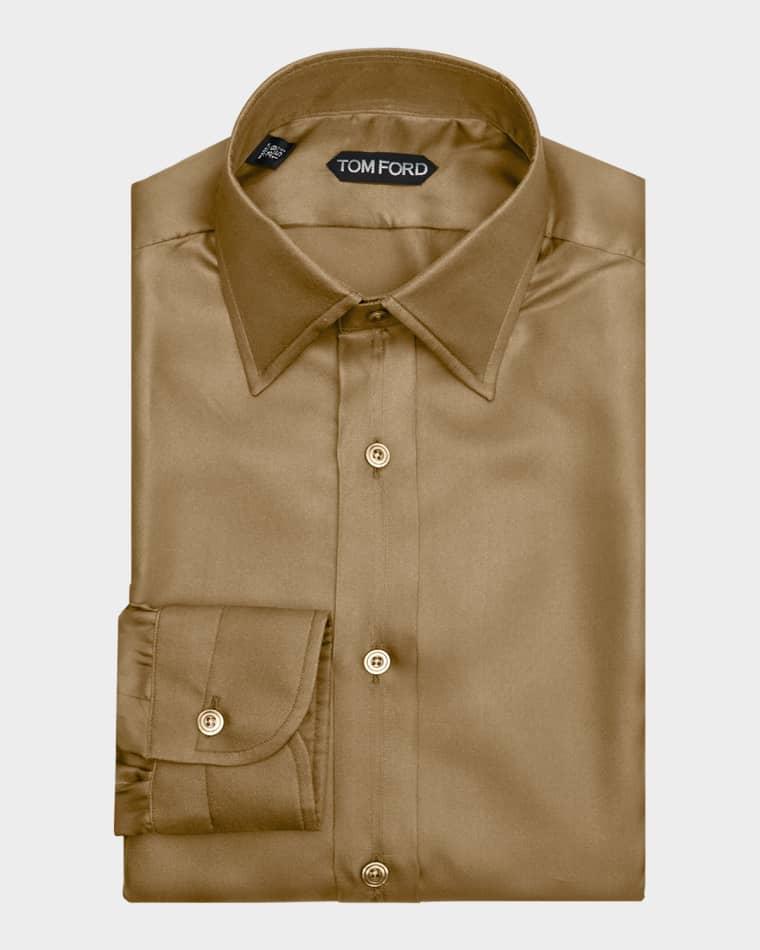 Men's Silk Twill Slim-Fit Dress Shirt by TOM FORD