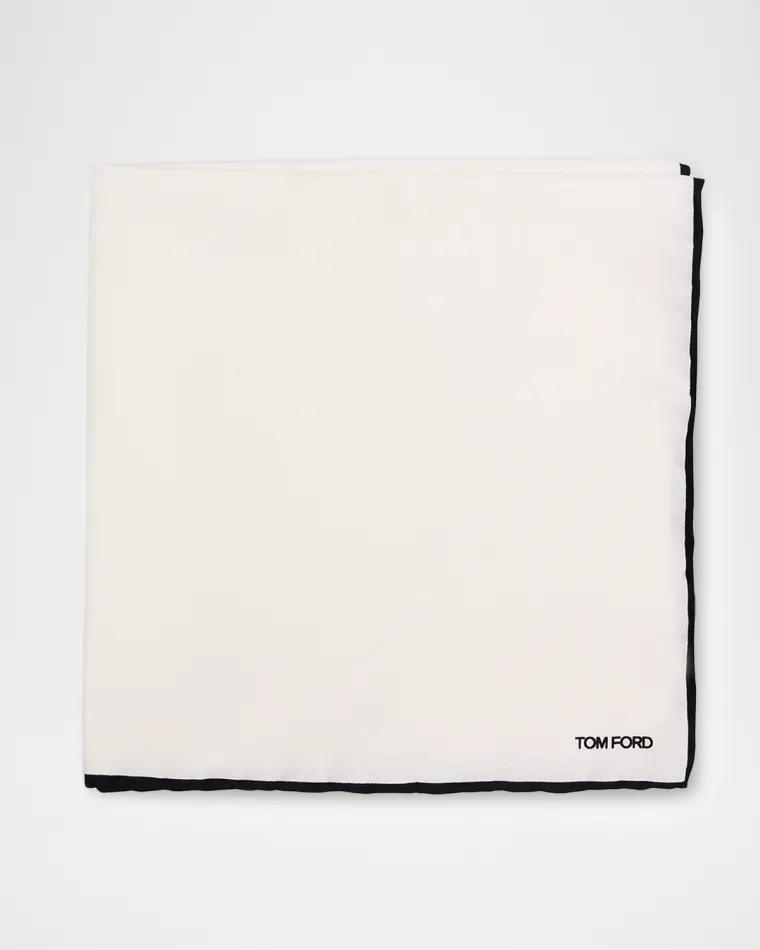 Men's Solid Classic Silk Pocket Square by TOM FORD
