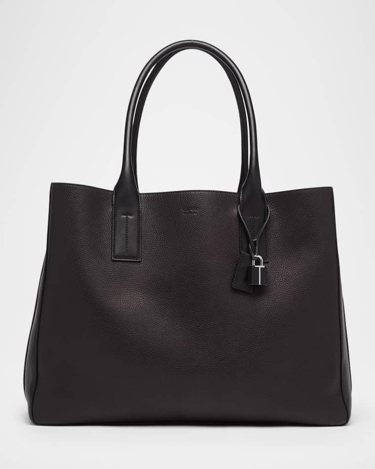 Men's T-Line Grained Leather East-West Tote Bag by TOM FORD