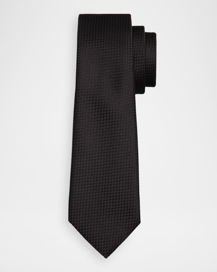 Men's Tonal Basketweave Jacquard Silk Tie by TOM FORD