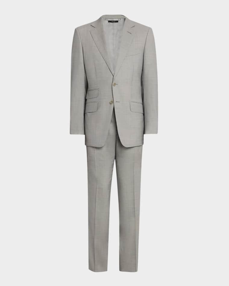 Men's Wool Basketweave Notch-Lapel Two-Piece Suit by TOM FORD