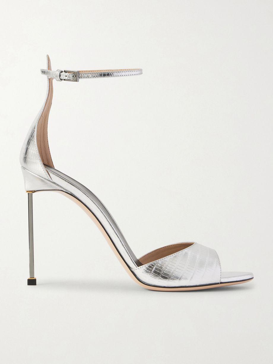 Metallic lizard-effect leather sandals by TOM FORD