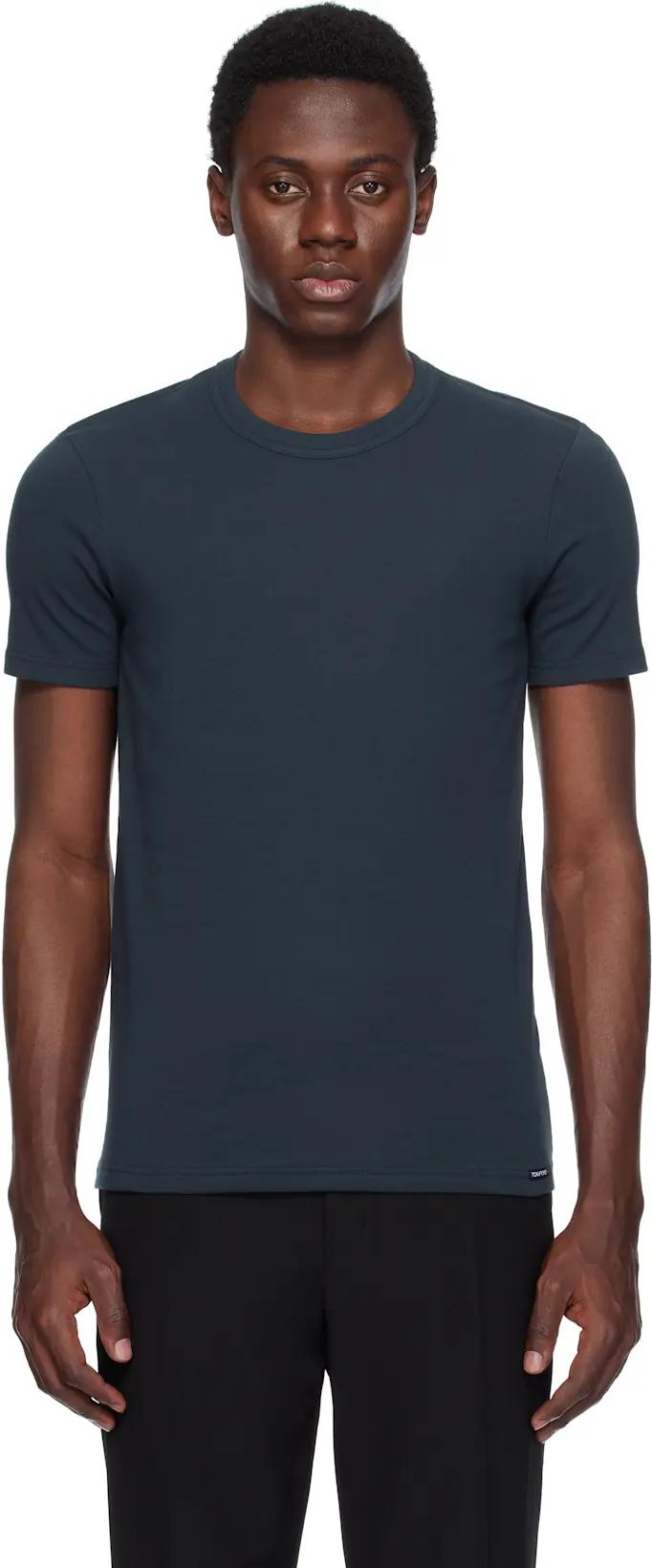 Navy Cotton Stretch Jersey T-shirt by TOM FORD