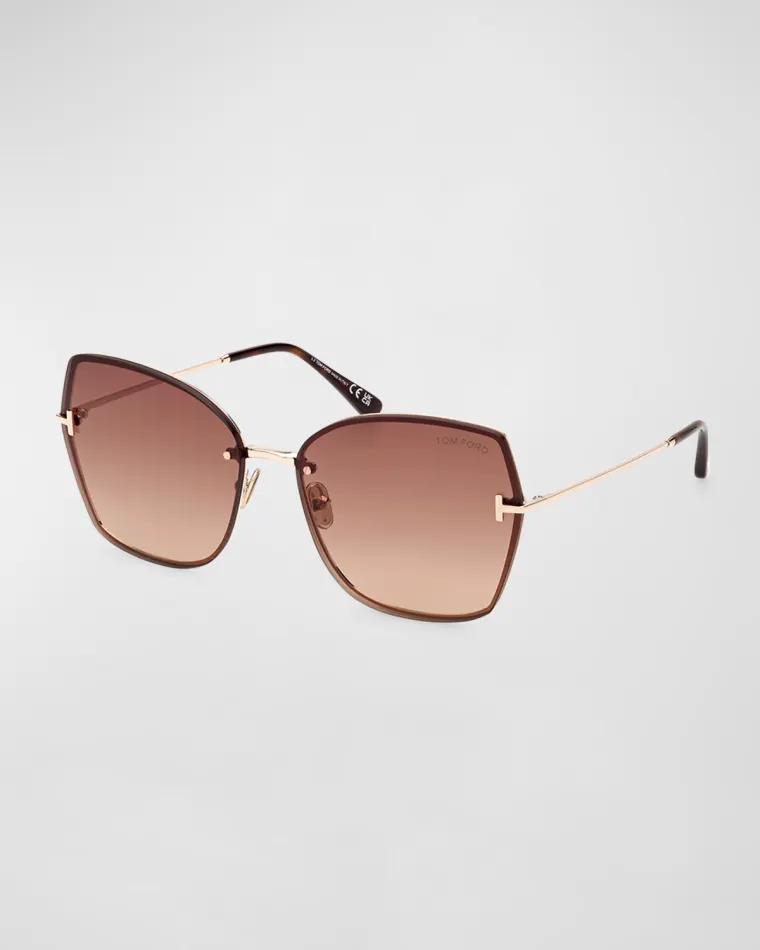 Nickie Metal Butterfly Sunglasses by TOM FORD