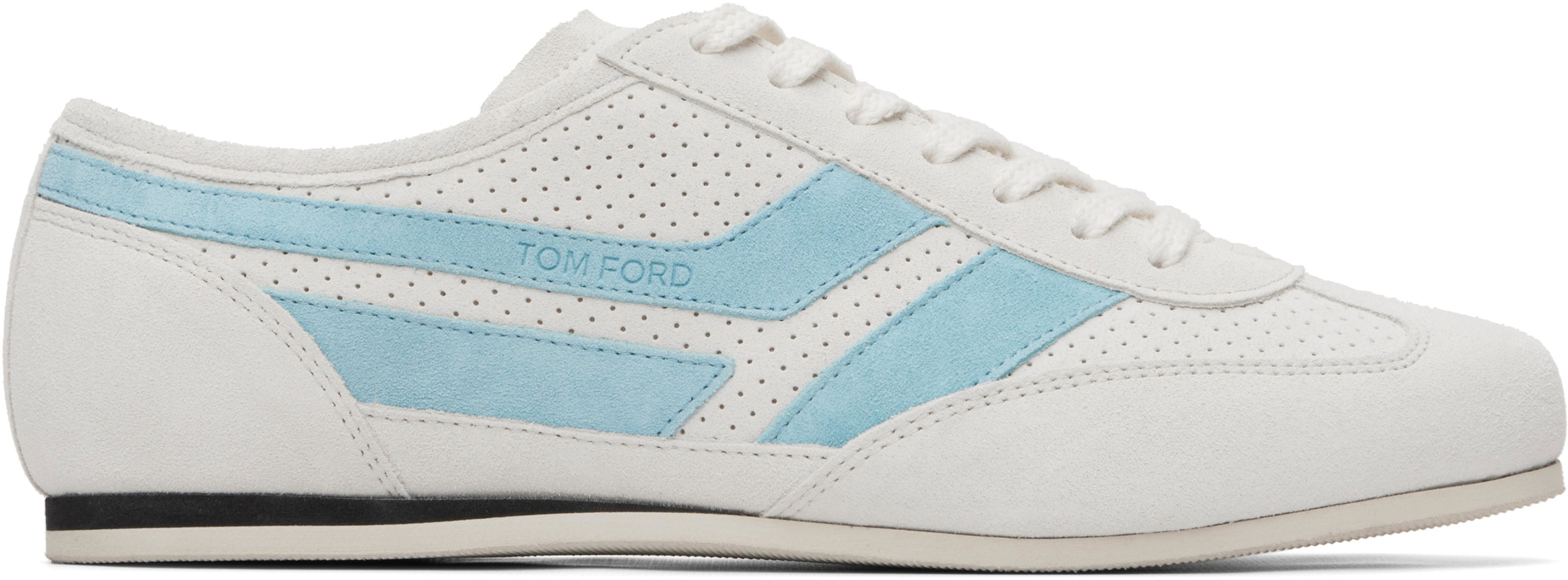 Off-White Perforated Suede Brook Sneakers by TOM FORD