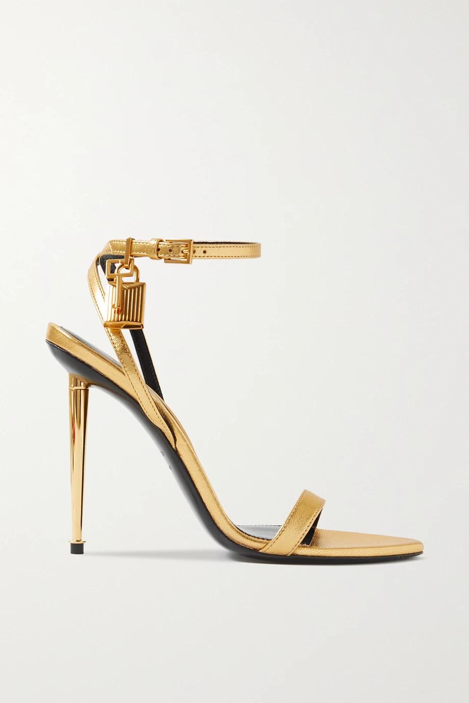 Padlock metallic leather sandals by TOM FORD