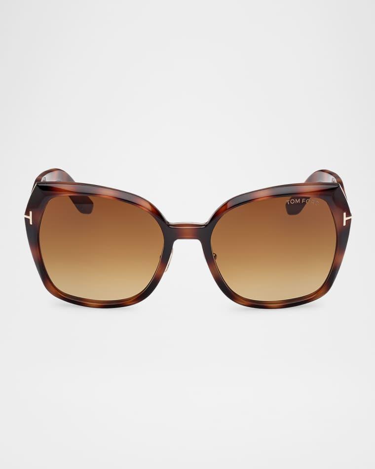 Plum Plastic Cat-Eye Sunglasses by TOM FORD