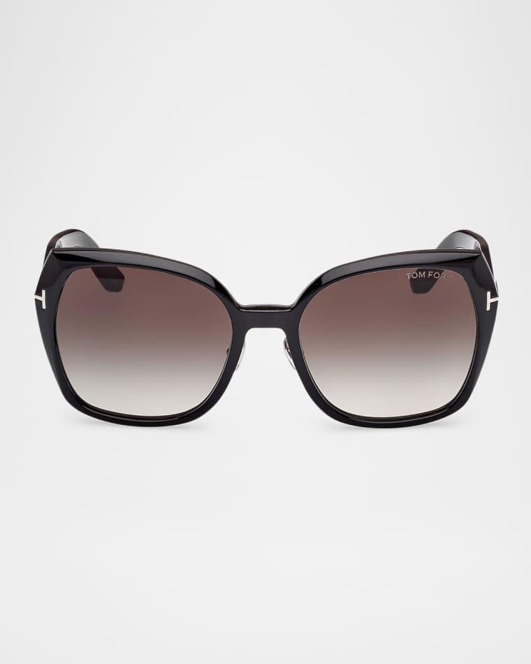 Plum Plastic Cat-Eye Sunglasses by TOM FORD