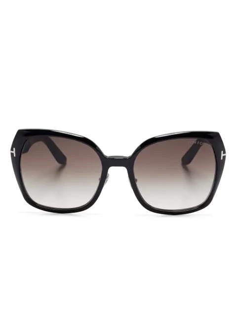 Plum cat-eye sunglasses by TOM FORD