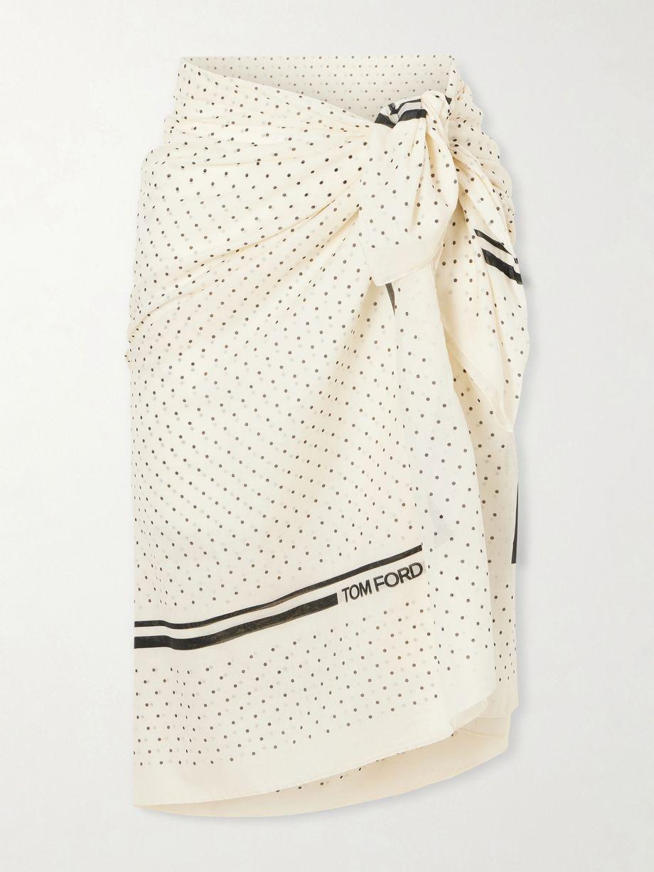 Polka-dot cotton muslin pareo by TOM FORD