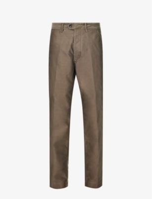 Pressed-crease regular-fit straight-leg cotton trousers by TOM FORD