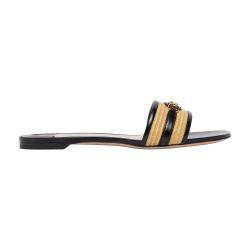 Raffia and smooth calf mules by TOM FORD