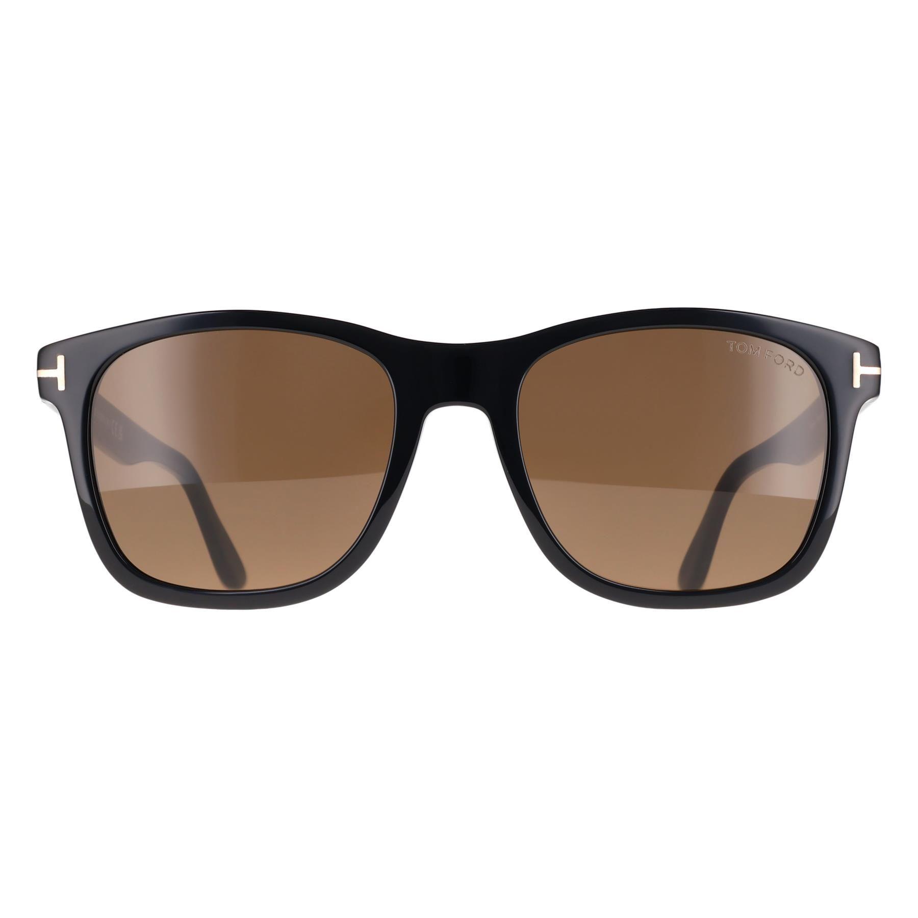 Rectangle Shiny Black Brown Eric FT0595 by TOM FORD