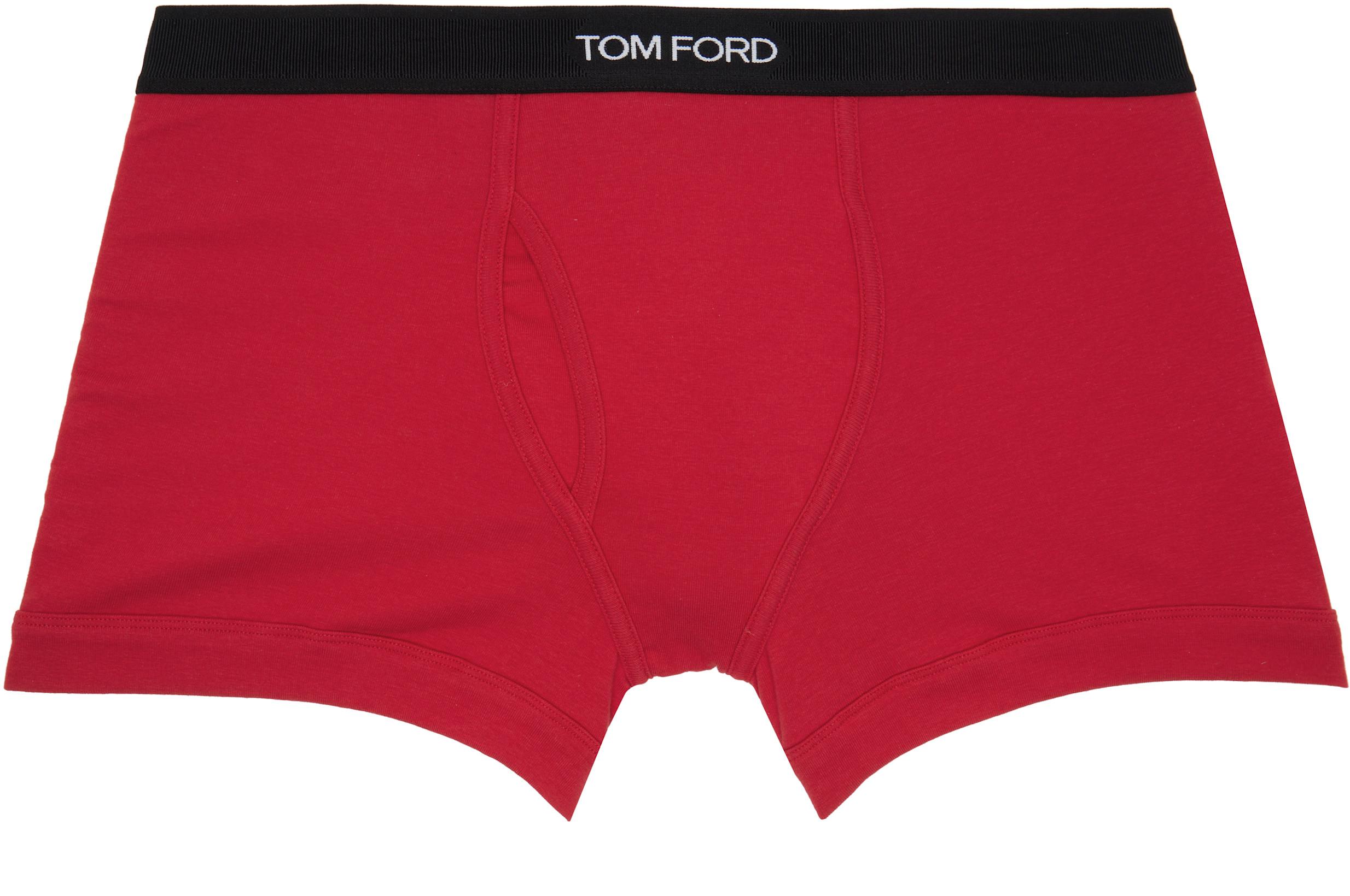 Red Cotton Boxer Briefs by TOM FORD