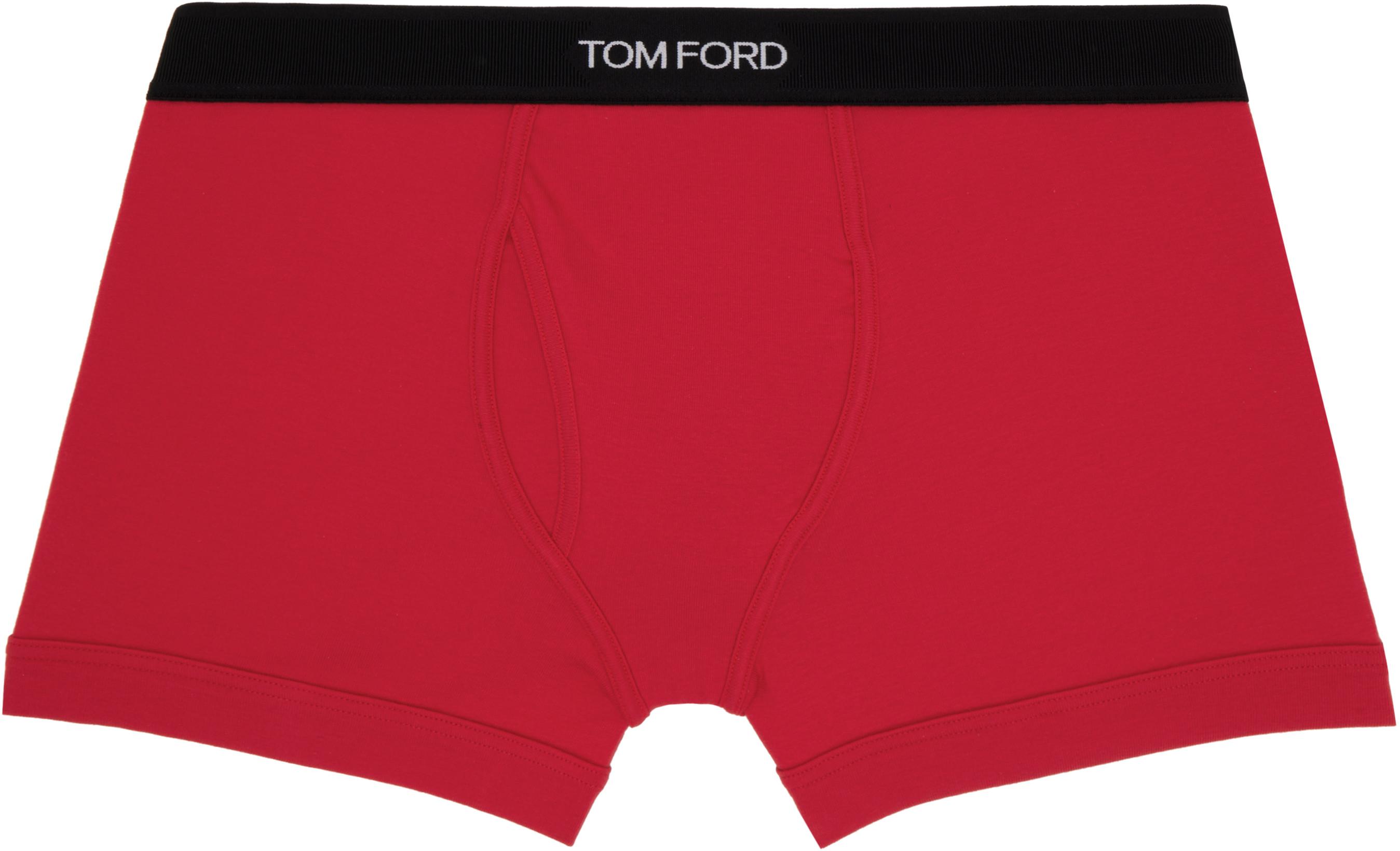 Red Cotton Boxer Briefs by TOM FORD