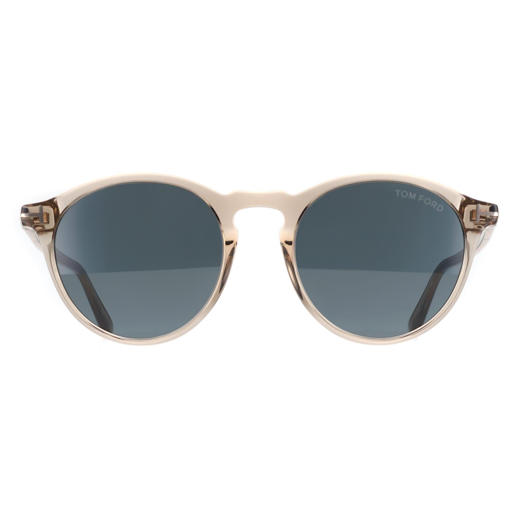 Round Shiny Beige Blue Aurele FT0904 by TOM FORD