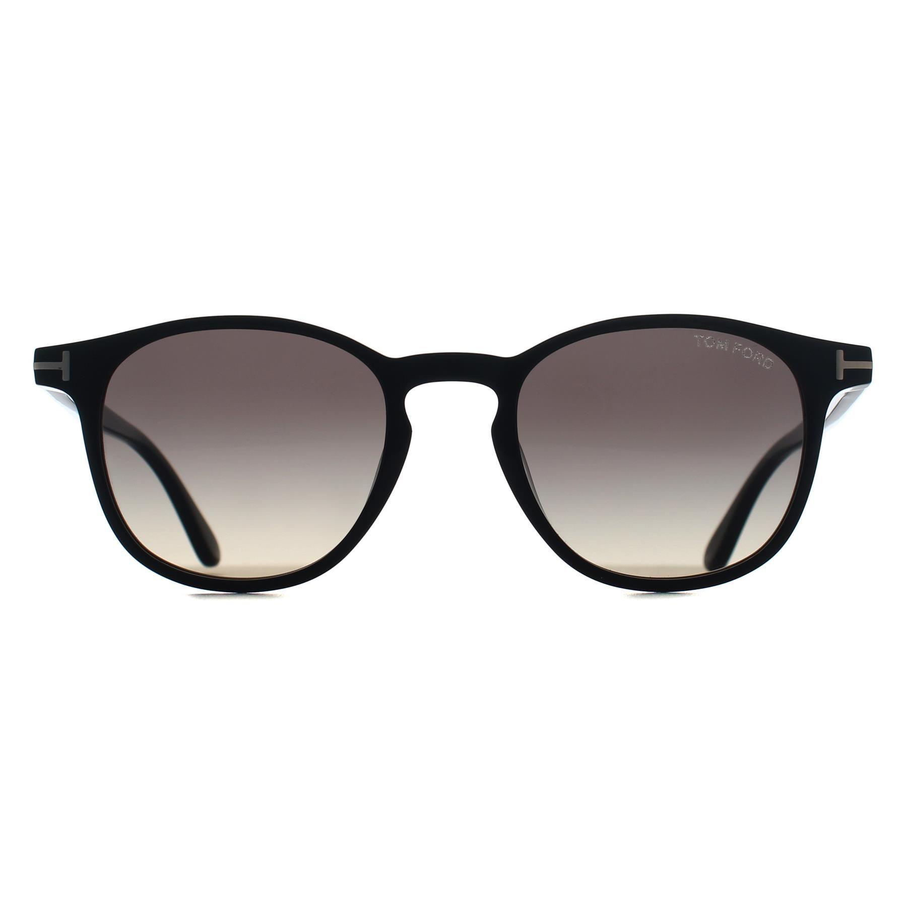 Round Shiny Black Grey Gradient Light Mirror Holt-02 FT1302 by TOM FORD