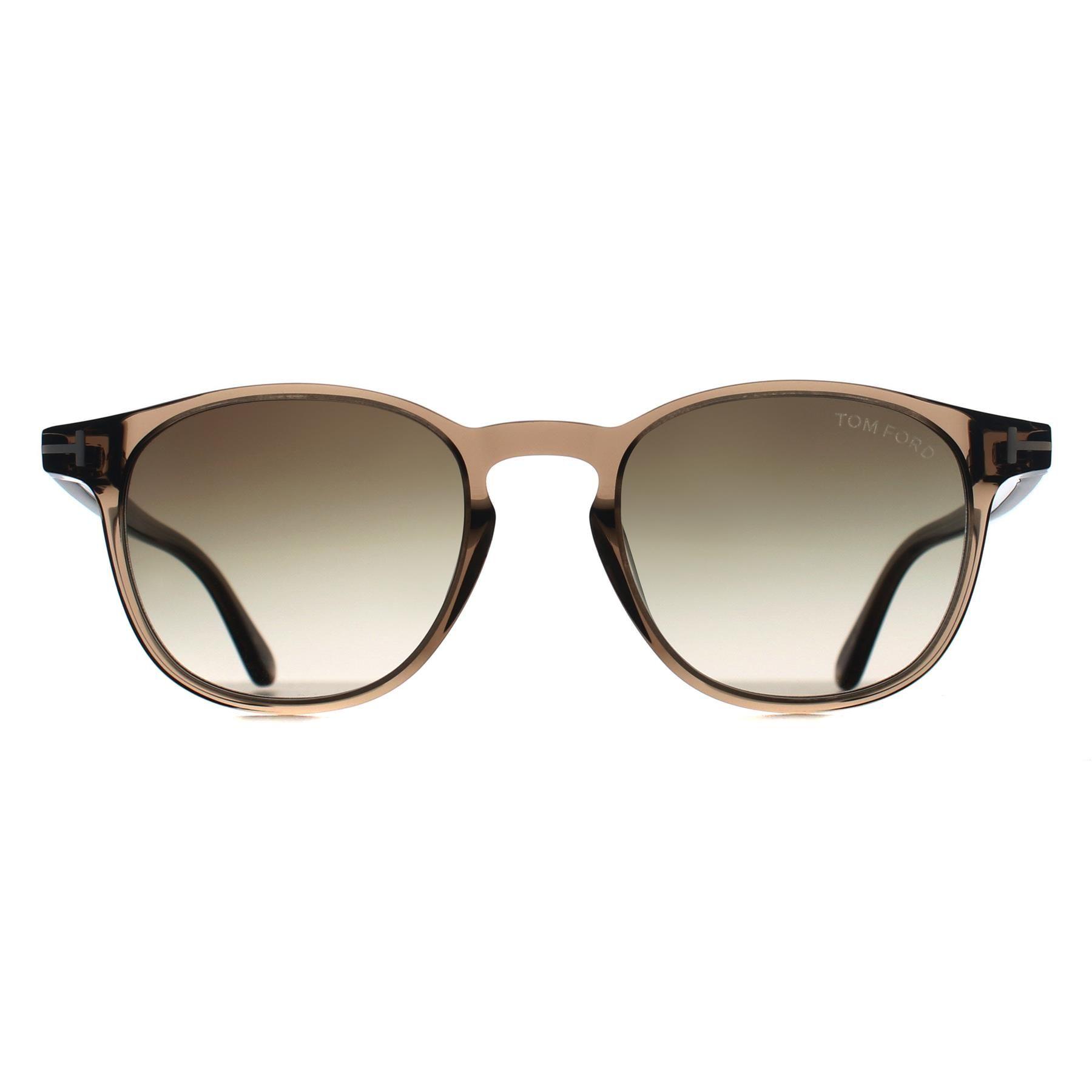 Round Shiny Light Brown Brown Gradient Holt-02 FT1302 by TOM FORD