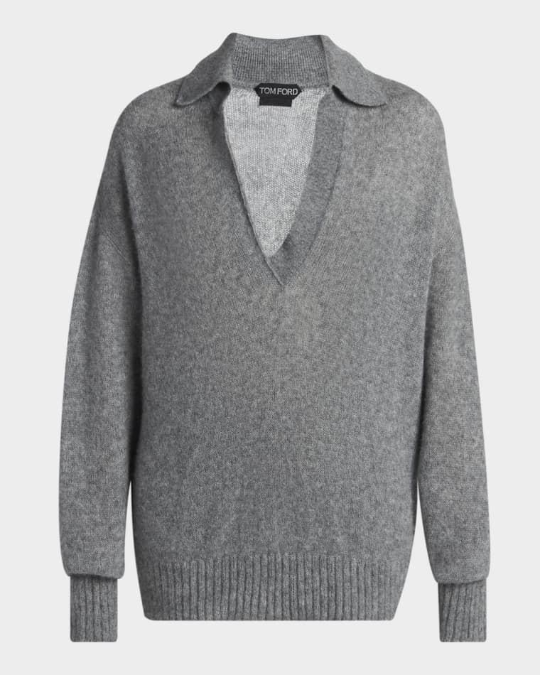 Seamless Ultrasoft Wool Polo Sweater by TOM FORD