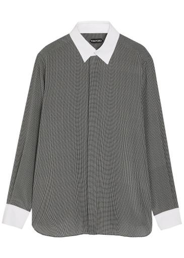 Sharkskin printed silk shirt by TOM FORD
