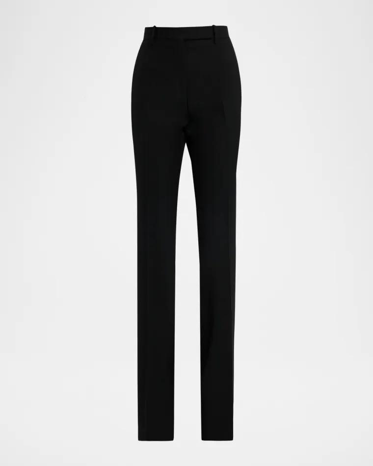 Sharp Grain De Poudre Straight-Leg Trousers by TOM FORD