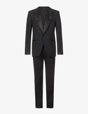 Shelton-fit single-breasted wool-blend evening suit by TOM FORD
