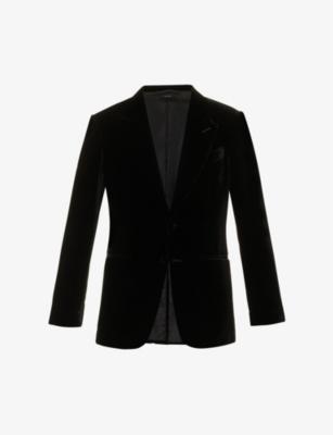 Shelton notched-lapel regular-fit velvet tuxedo jacket by TOM FORD