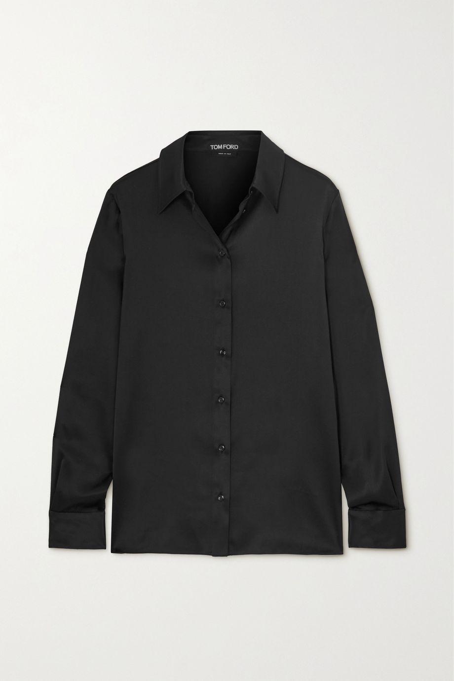 Silk and Lyocell-blend satin shirt by TOM FORD