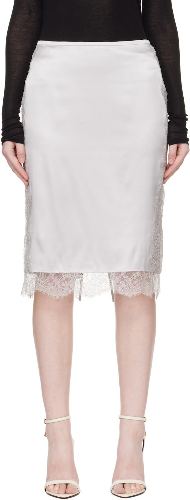 Silver Knee-Length Midi Skirt by TOM FORD