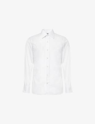 Slim-Fit Long-Sleeves Cotton-Poplin Shirt by TOM FORD