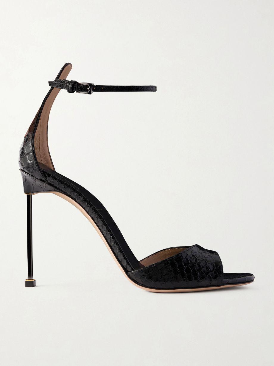 Snake-effect leather sandals by TOM FORD