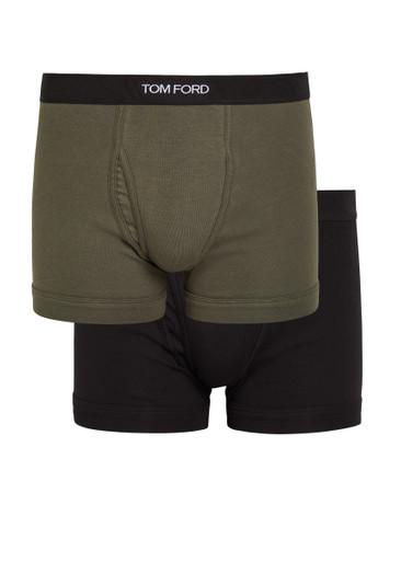 Stretch-cotton boxer briefs - set of two by TOM FORD