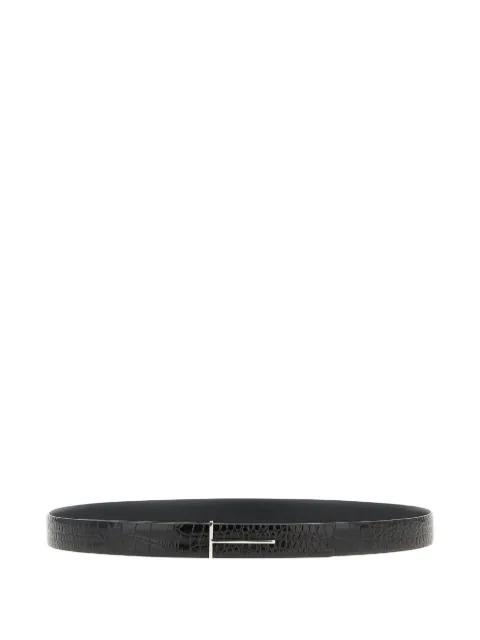 T-buckle crocodile-effect belt by TOM FORD
