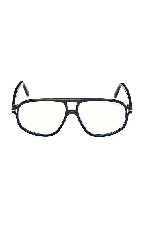 TOM FORD Blue Block Optical Navigator Acetate Sunglasses in Black by TOM FORD