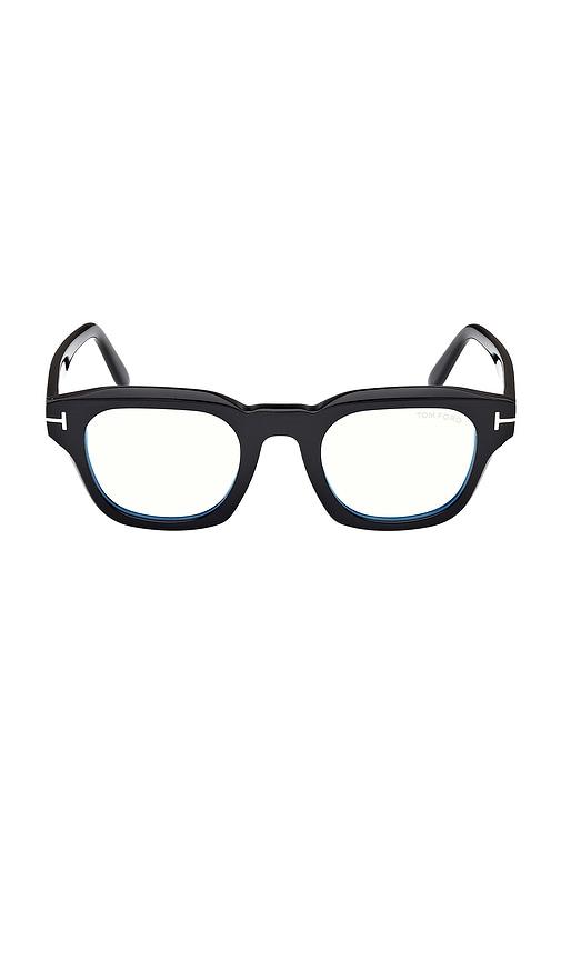 TOM FORD Blue Block Optical Square Acetate Glasses in Black by TOM FORD