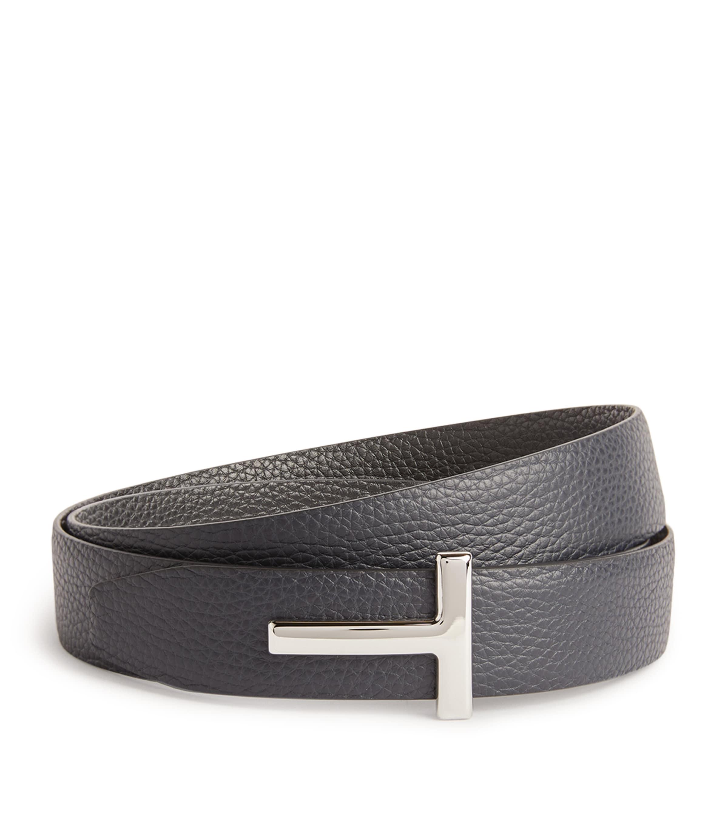 TOM FORD Leather Reversible T Icon Belt by TOM FORD