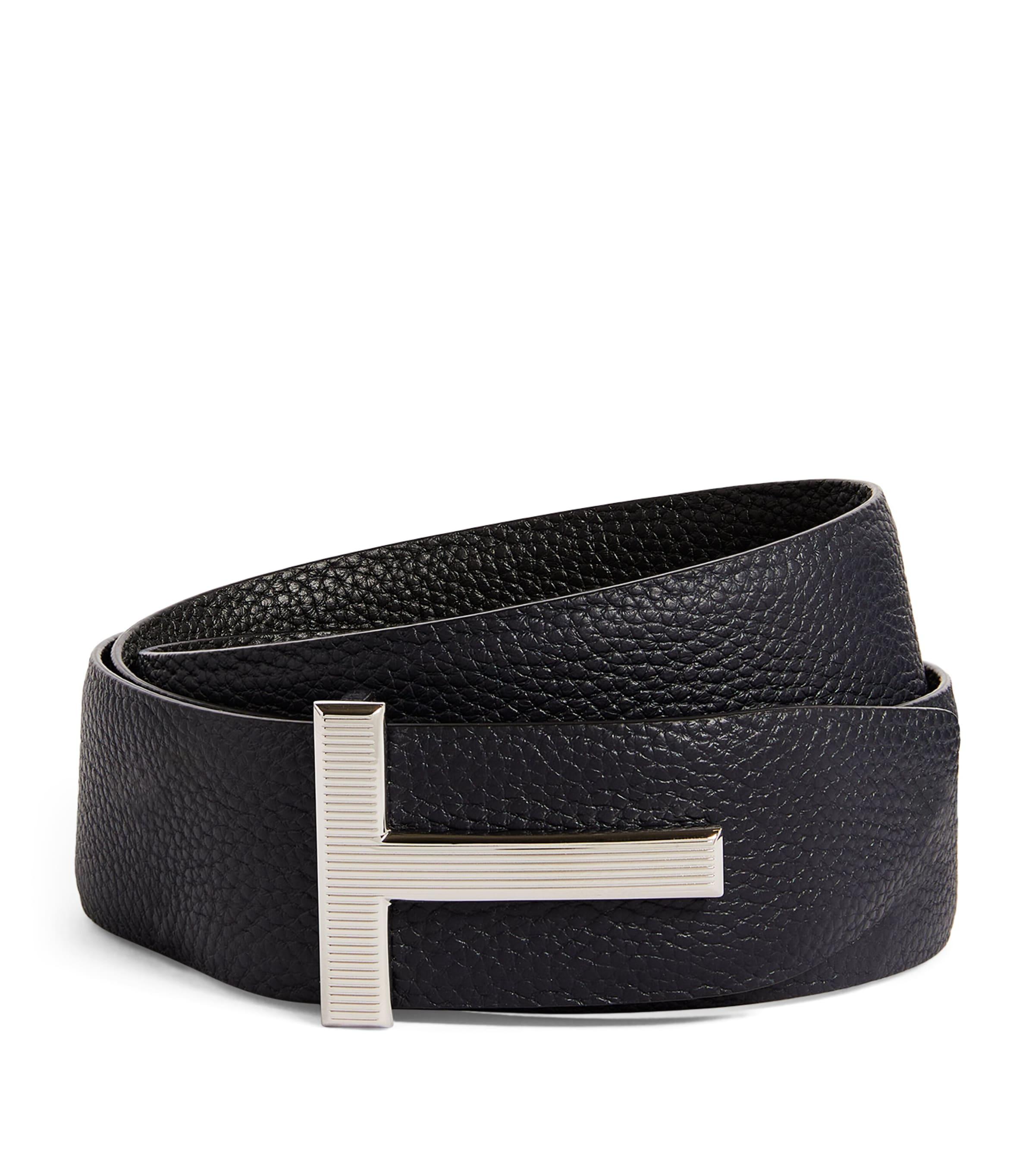 TOM FORD Leather Reversible T Ridge Belt by TOM FORD