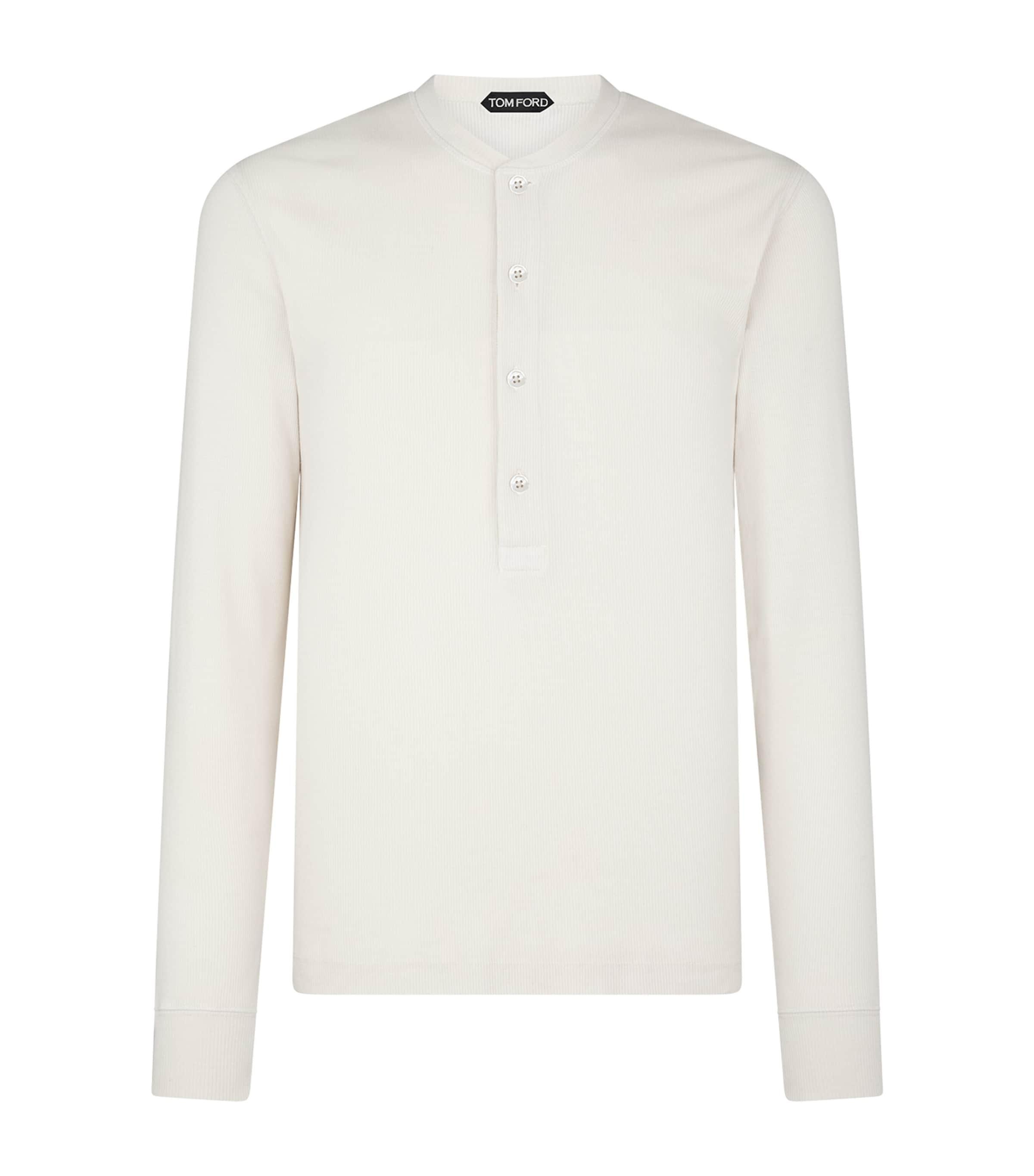 TOM FORD Long-Sleeve Henley Top by TOM FORD