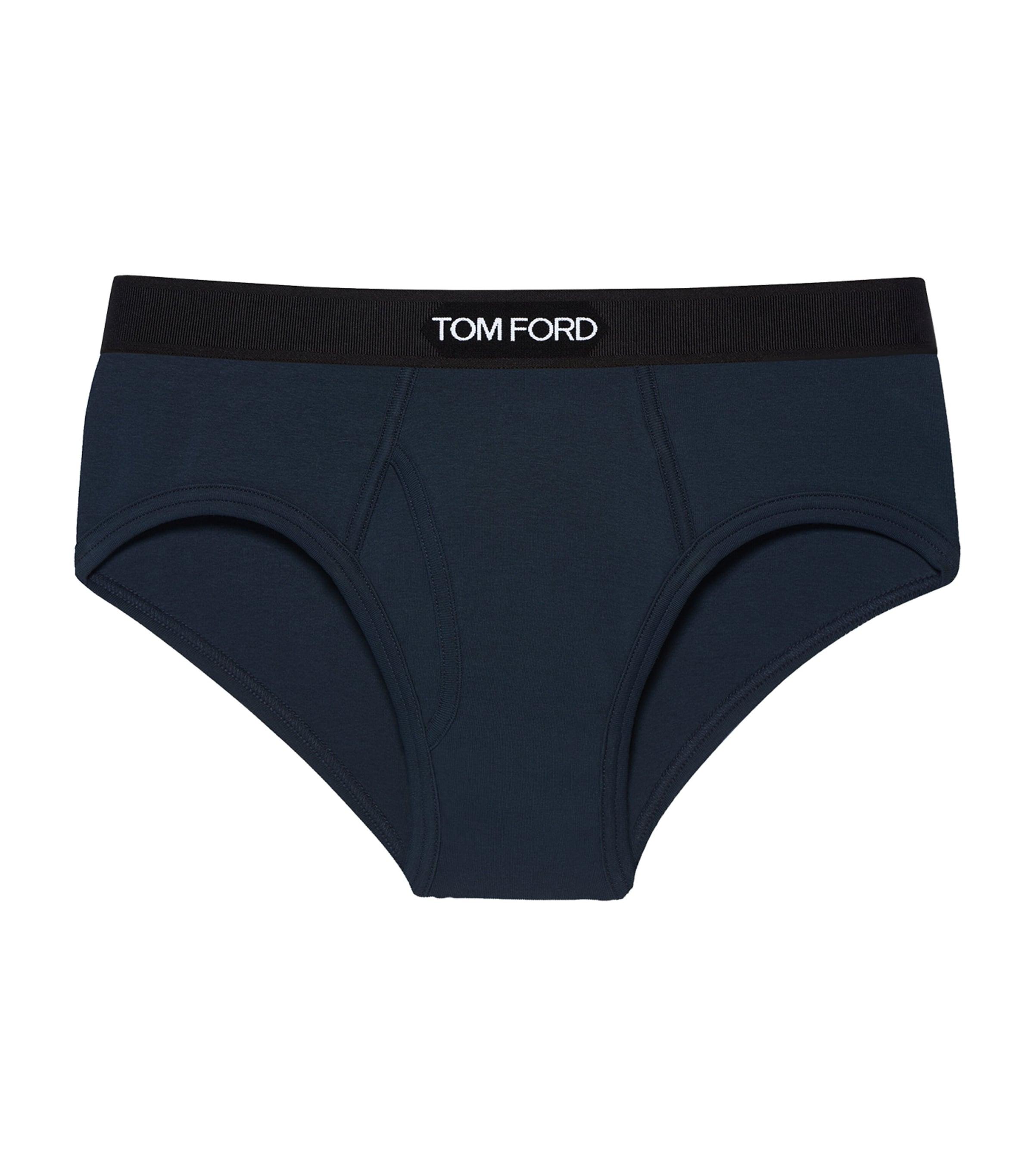 TOM FORD Stretch-Cotton Logo Briefs by TOM FORD