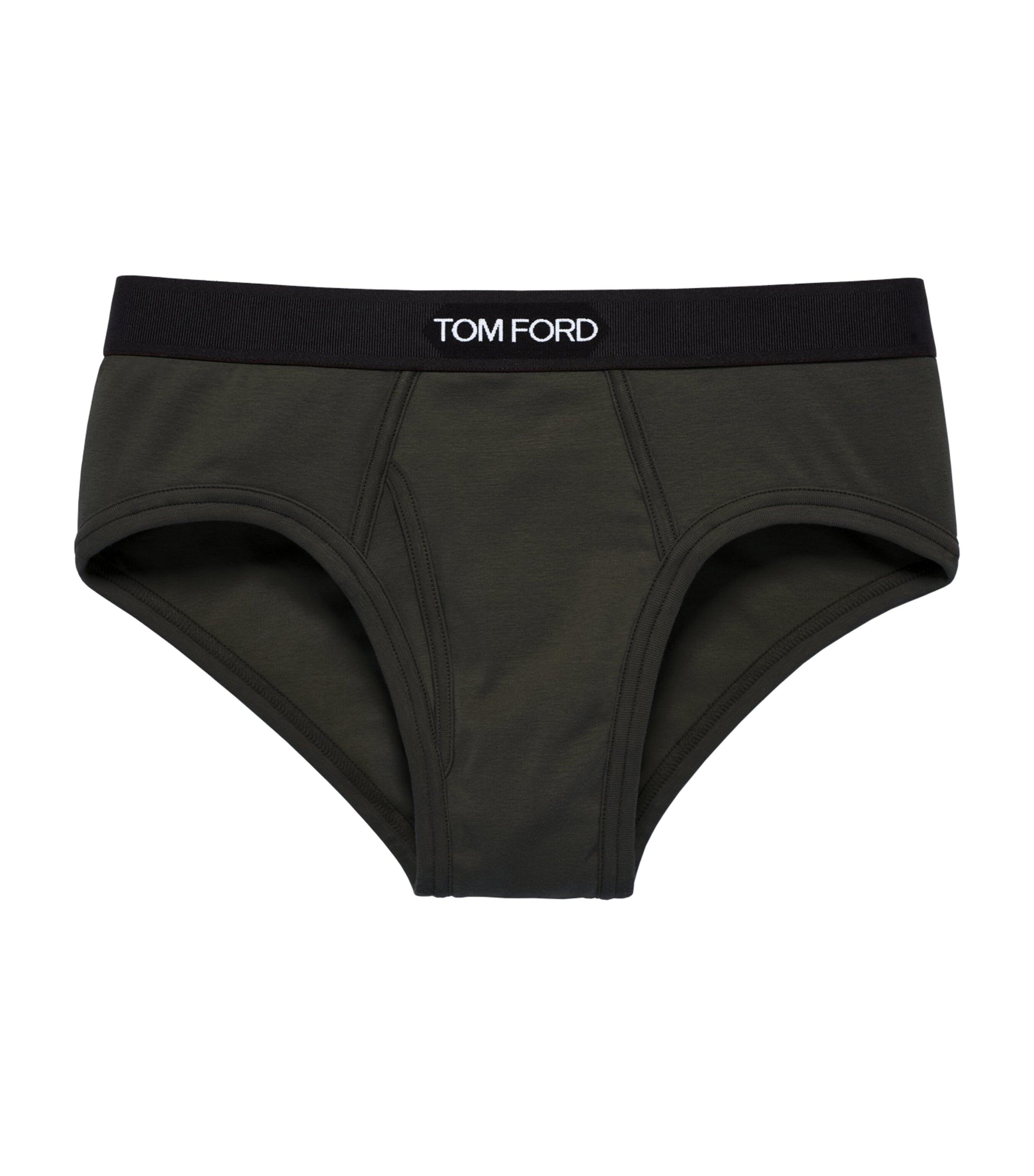 TOM FORD Stretch-Cotton Logo Briefs by TOM FORD