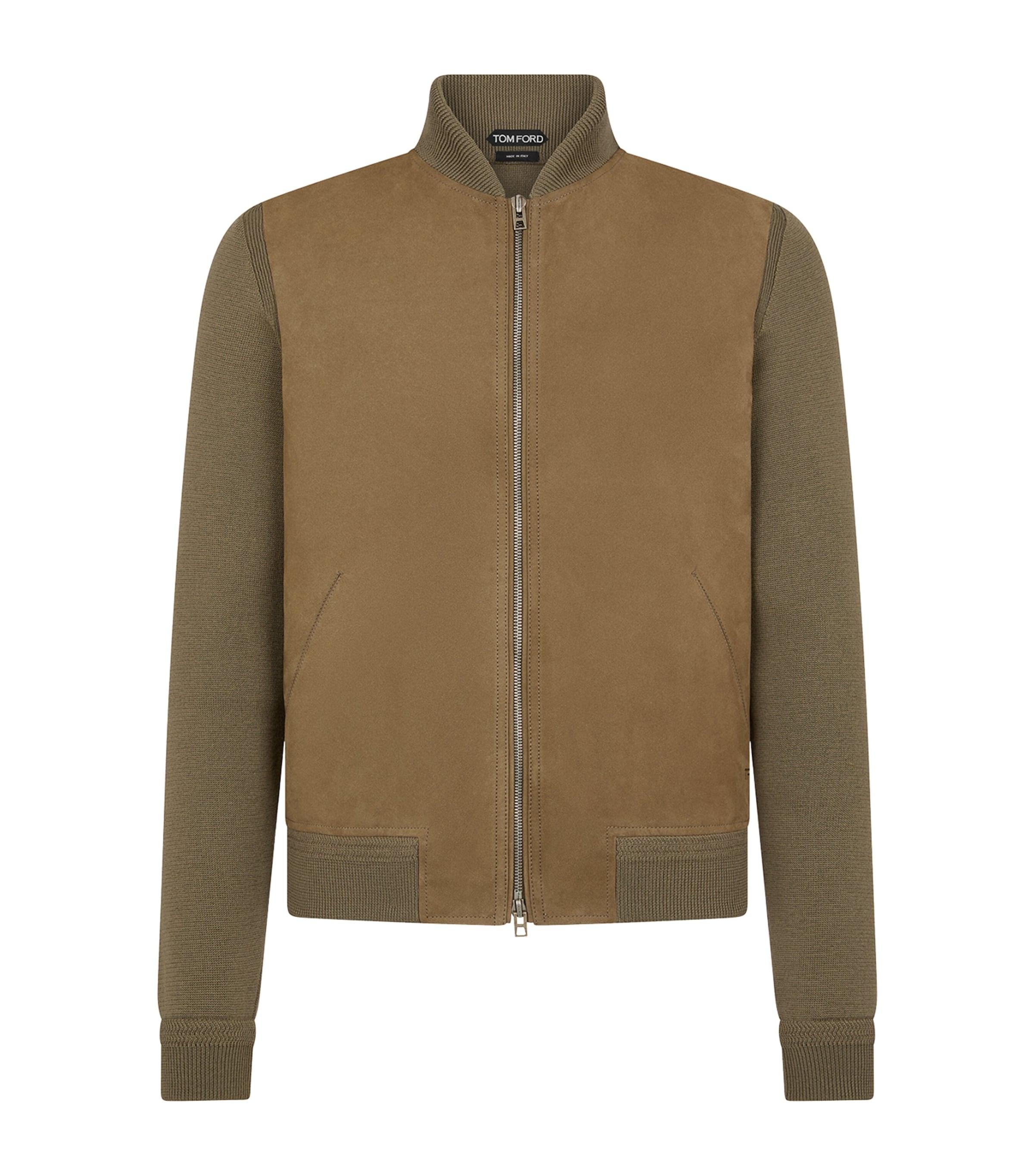 TOM FORD Wool-Sleeve Leather Jacket by TOM FORD