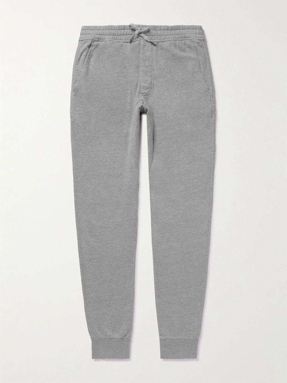 Tapered Brushed Cotton-Blend Jersey Sweatpants by TOM FORD
