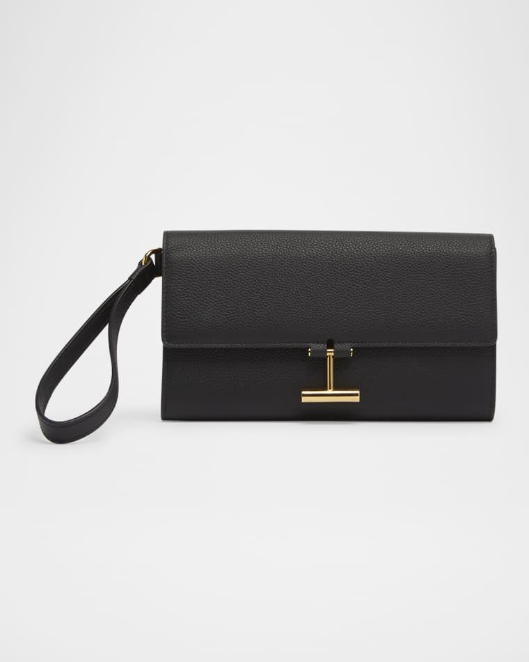 Tara Flap Pouch Wristlet in Grain Leather by TOM FORD