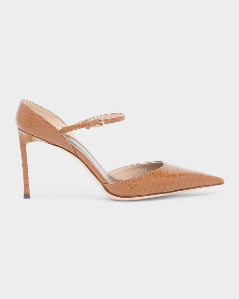 Tejus 85mm Croc-Embossed Leather Mary Jane Pumps by TOM FORD