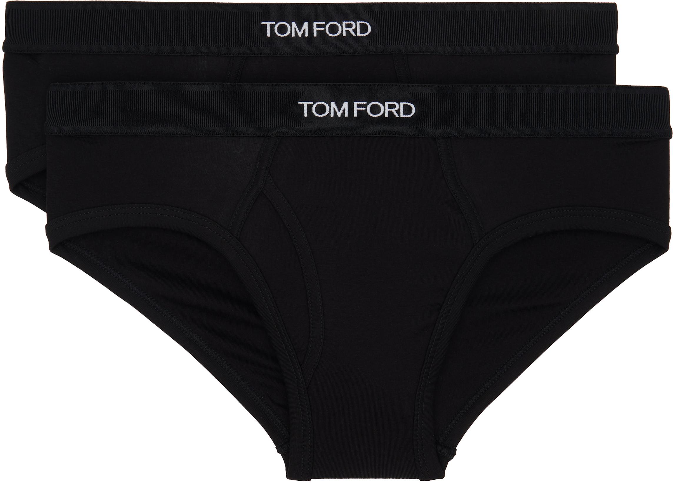 Two-Pack Black Cotton Briefs by TOM FORD